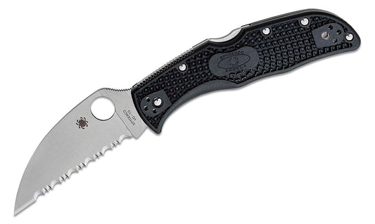 Spyderco Endela C243FSWCBK serrated SpyderEdge Wharncliffe VG-10 folding knife