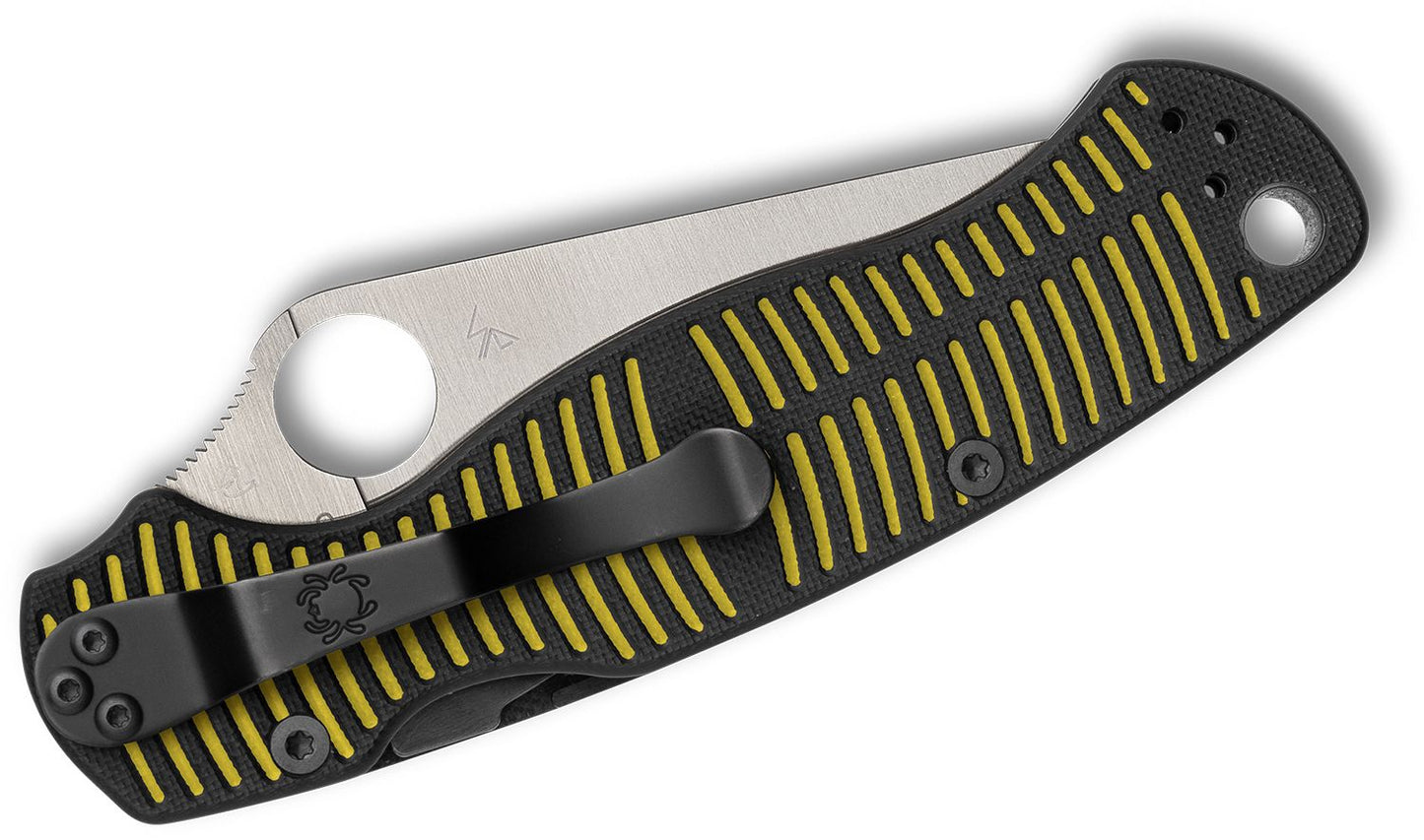 Spyderco Para Military 2 Salt – 3.45" Satin CPM-MagnaCut Blade, Yellow/Black G-10 Handles – C81GBKYLMCP2