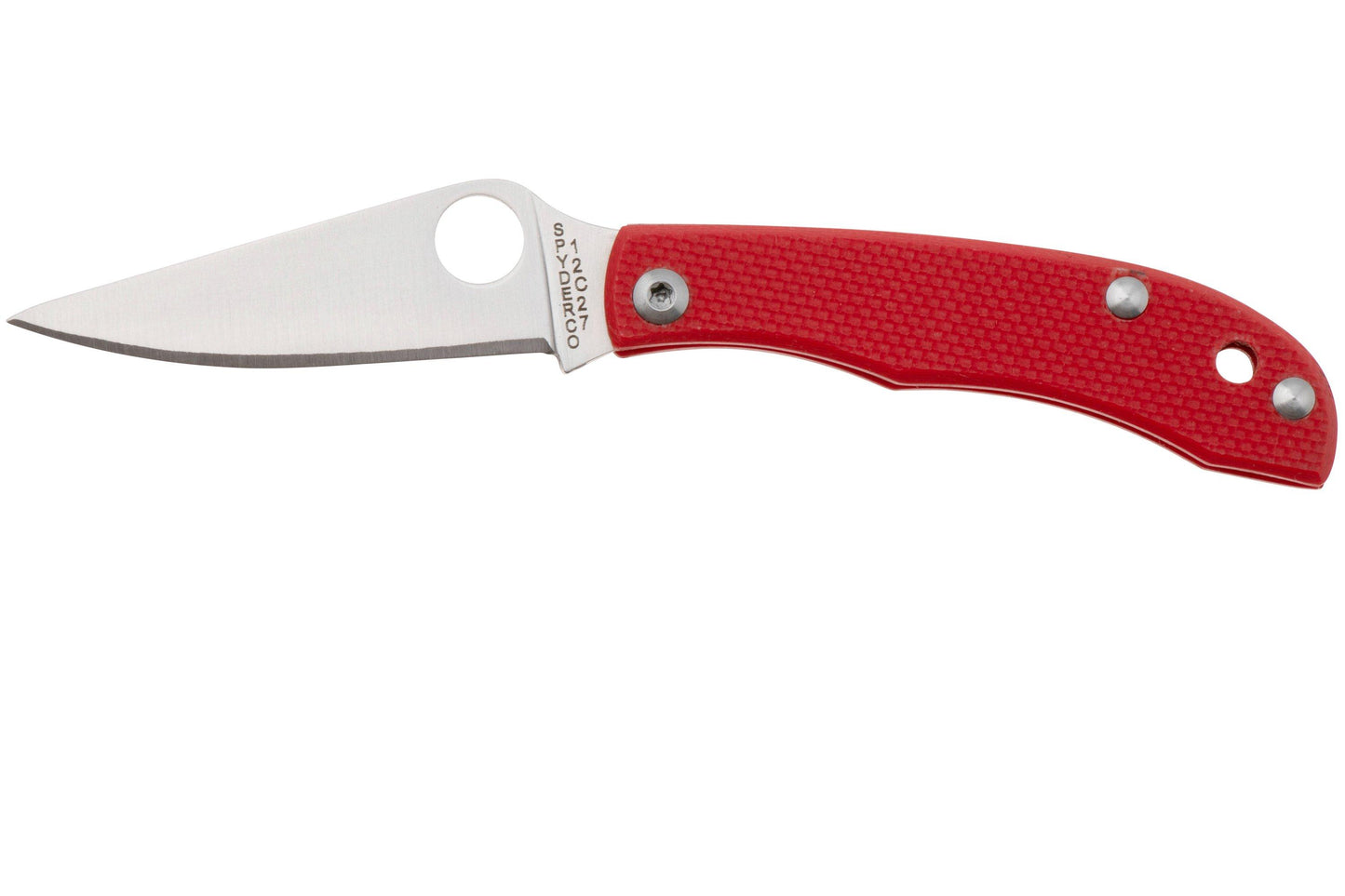 Spyderco Honeybee Slipjoint Folding Knife – 1.68" Sandvik 12c27 Plain Edge Blade, Red G-10 Handle – C137GRDP