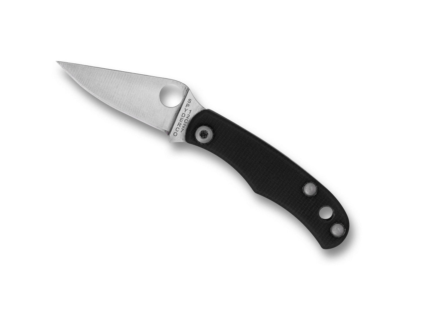 Spyderco Grasshopper C138GBKP – 2.30″ Satin Sandvik 12C27 Leaf-Shaped Blade, Black G-10 Handle, Slip Joint