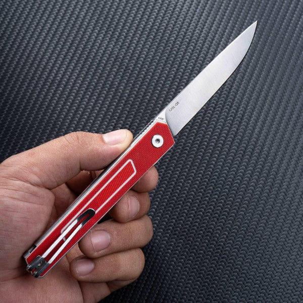 SRM Swift 3.15" Sandvik 12C27 Drop Point Liner Lock Folding Knife – G10 125L-GR