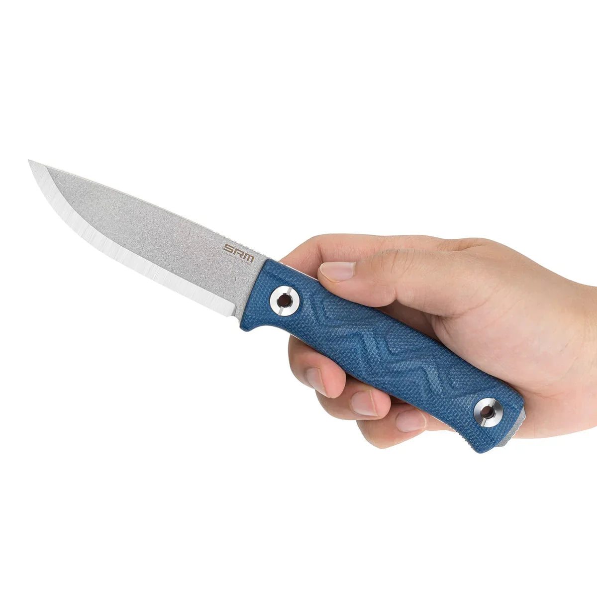 SRM Bushcraft Bushcut 3.1" 14C28N，HRC57~59 SRM Blue Micarta 702T-ME
