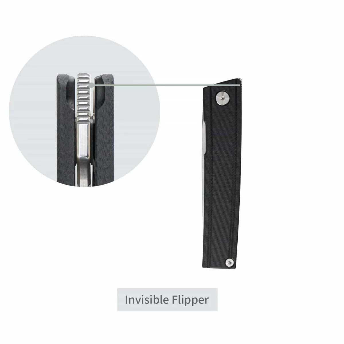 SRM Gent 401LC-GB invisible flipper tab detail