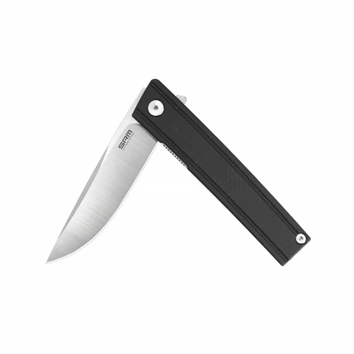 SRM Gent 401LC-GB half-open showing invisible flipper blade deployment