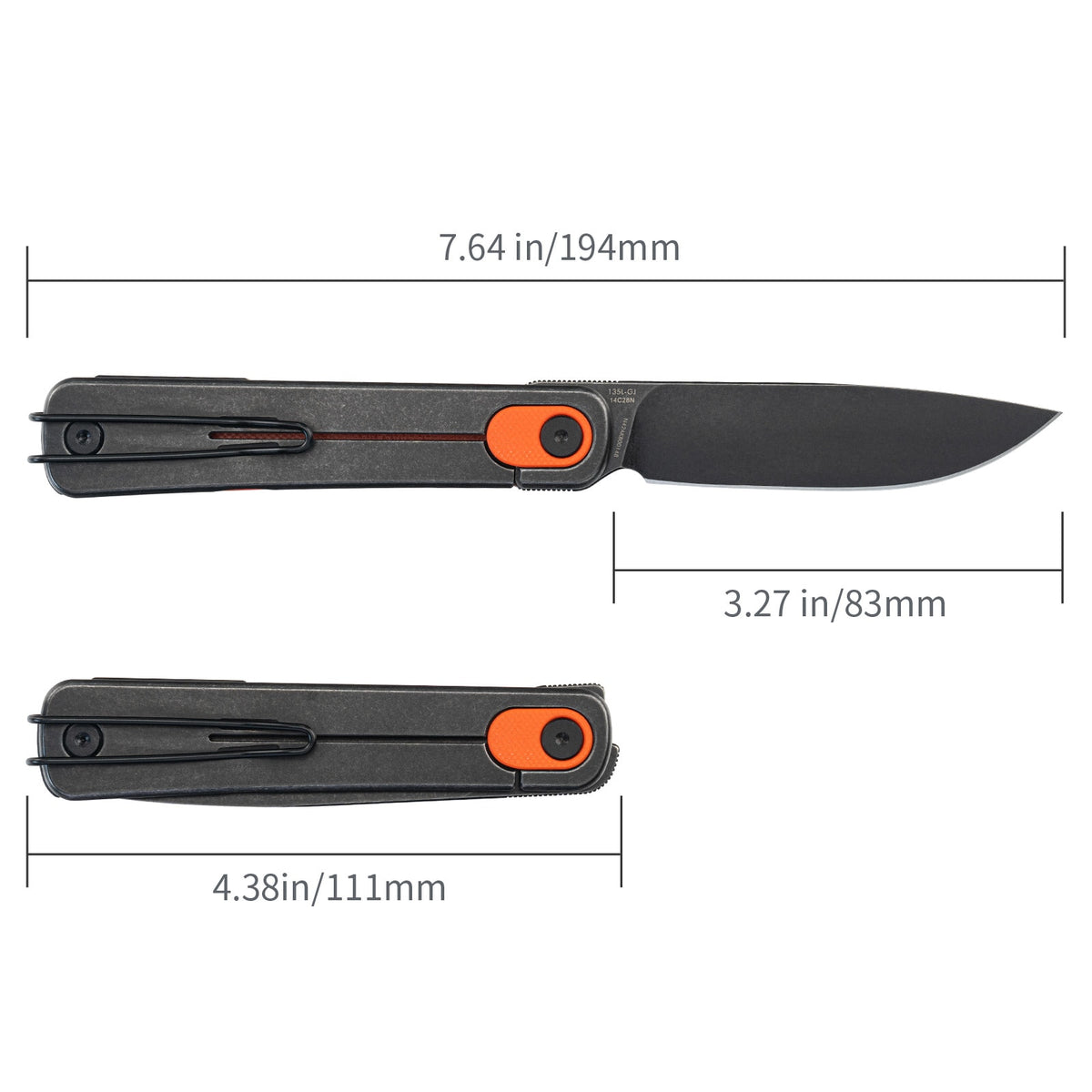3.27" 14C28N Drop Point Frame Lock Knife – SRM Palfrey G10 EDC (135L-GJ)
