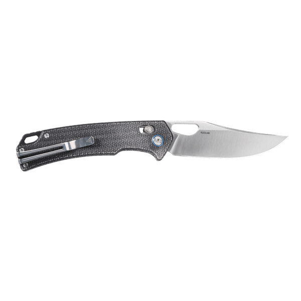 SRM Retriever 9203-MB clip point blade detail – brushed finish