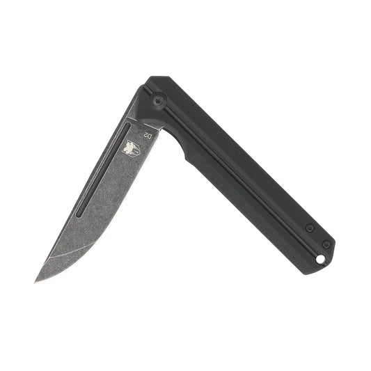 CobraTec Knives Streamline 3.5" D2 Stonewash Black Blade Blade G-10 Scales CTBLKG10SL