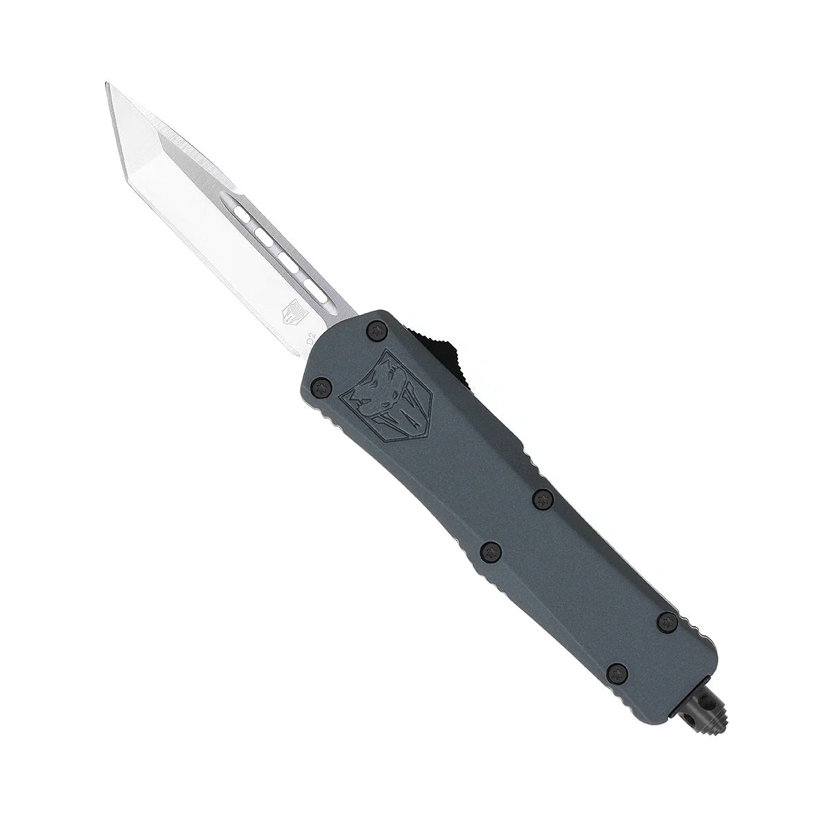 CobraTec FS-3 Small Gray Aluminum Handle OTF Knife 2.75in D2 Steel Blade