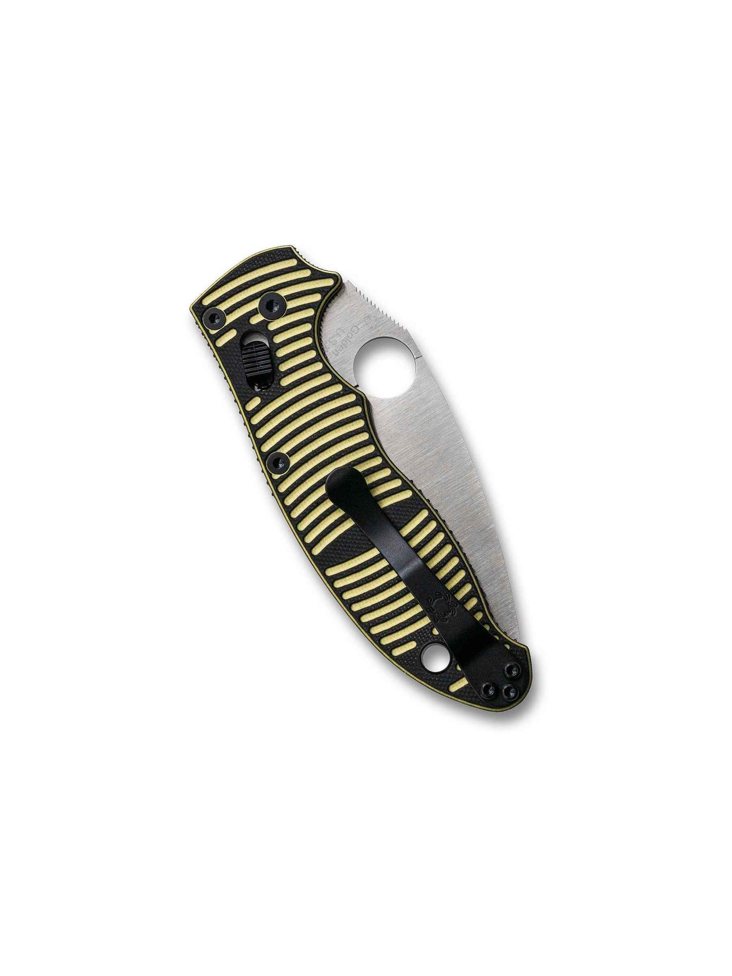 Spyderco Manix 2 Salt C101GBKYLMCP2 – 3.37" CPM MagnaCut - Closed View with pocket clip