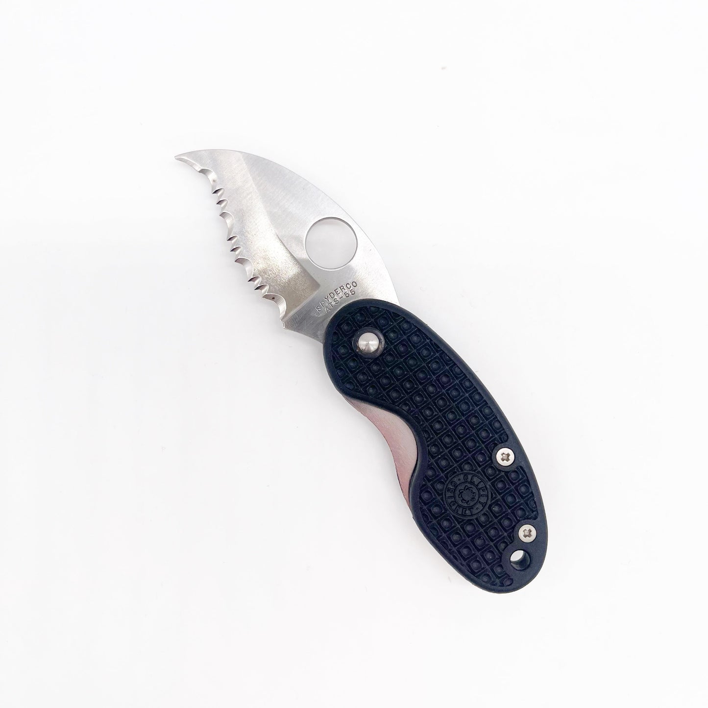Spyderco Cricket C29SBK Small Lightweight Folding Knife ATS-55 Steel Serrated Blade - Pre-owned