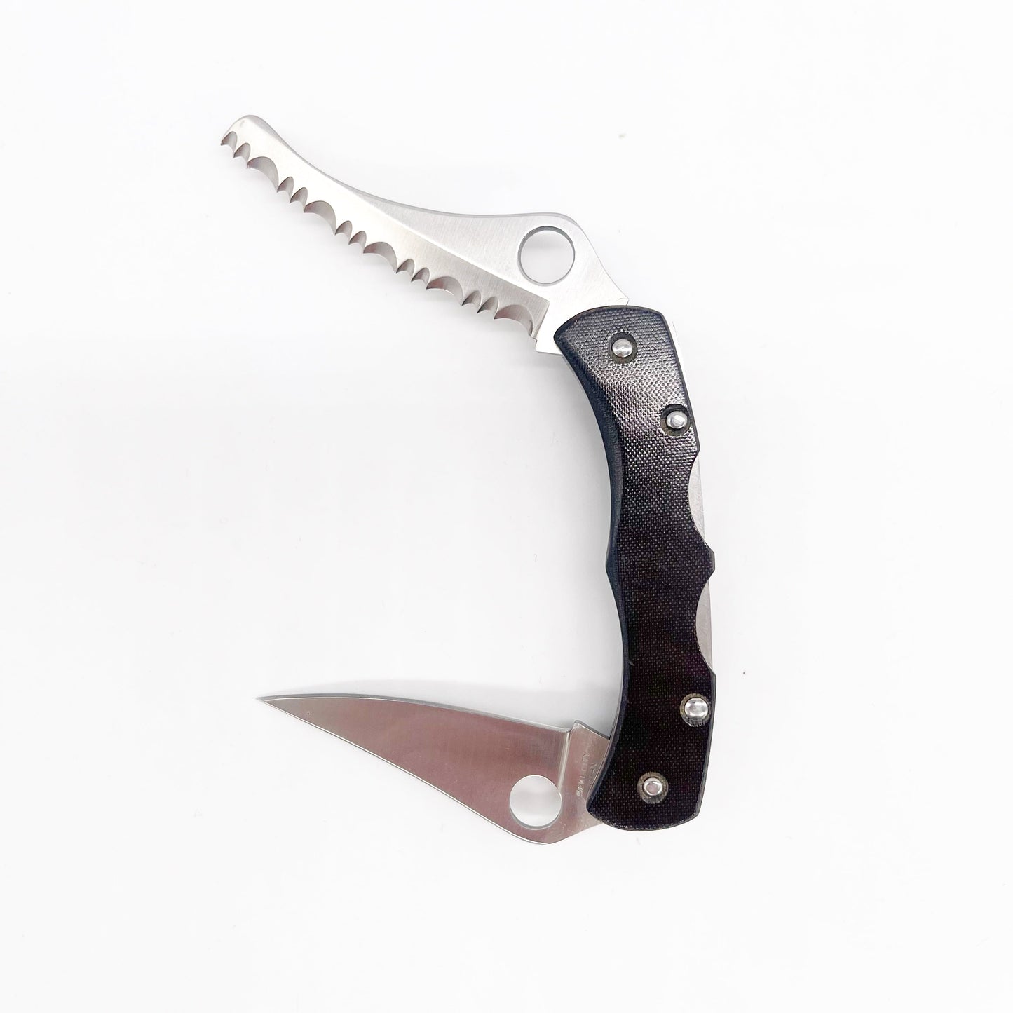 Spyderco Dyad Jr. Micarta Handles C39P&S Dual Blade Vintage Pocket Knife