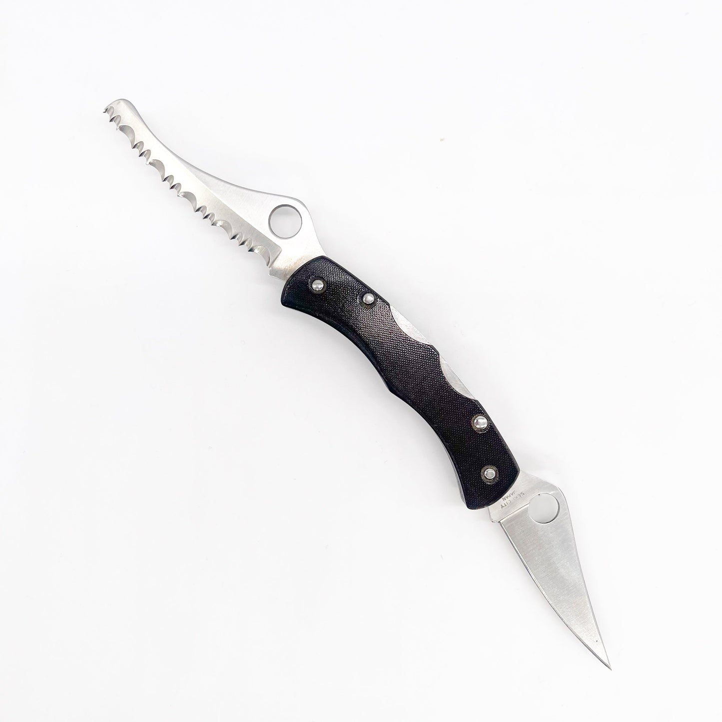 Spyderco Dyad Jr. Micarta Handles C39P&S Dual Blade Vintage Pocket Knife