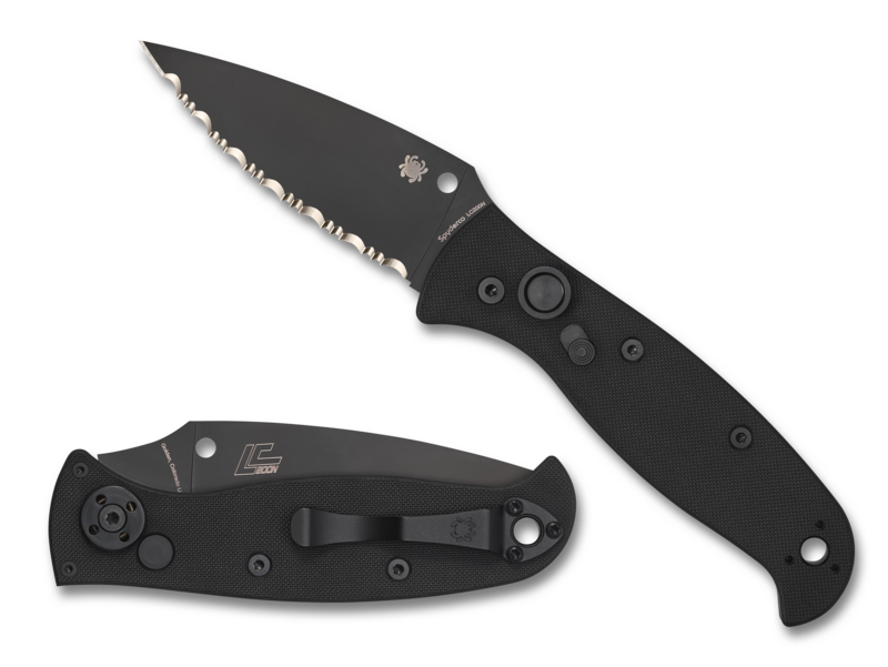 Spyderco Automatic C165GSBBK2 Autonomy 2 All Black Serrated Spyder Edge 3.50" LC200N Steel