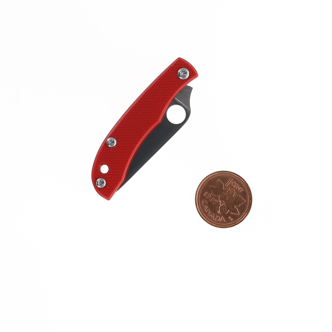 Spyderco Honeybee Slipjoint Folding Knife – 1.68" Sandvik 12c27 Plain Edge Blade, Red G-10 Handle – C137GRDP