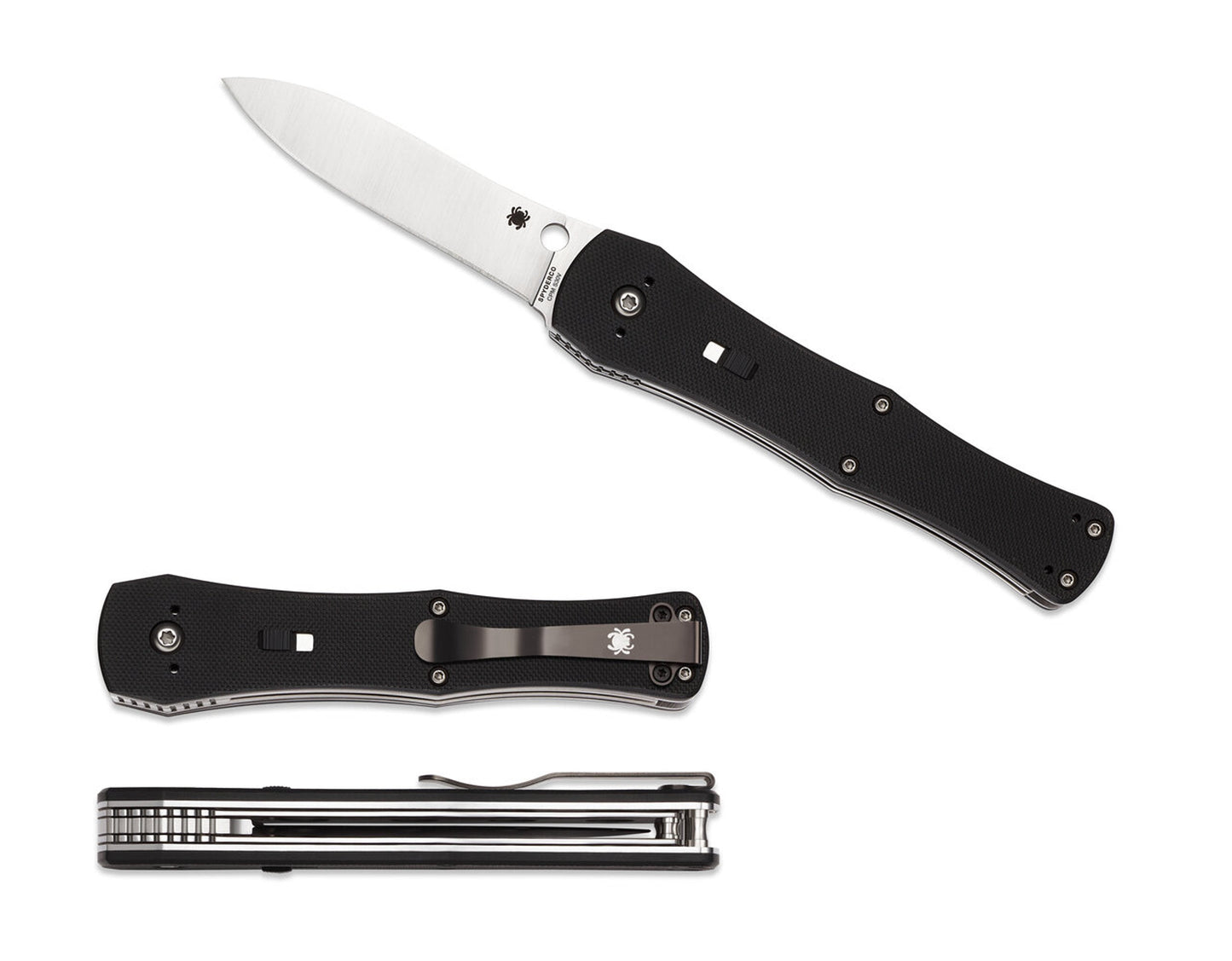 Spyderco JaniSong – 3.28" Satin CPM-S30V Spear Point Blade, Black G-10 Handles – C191GP