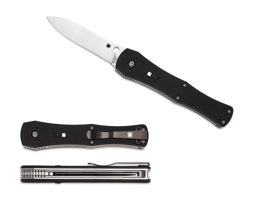 Spyderco JaniSong – 3.28" Satin CPM-S30V Spear Point Blade, Black G-10 Handles – C191GP