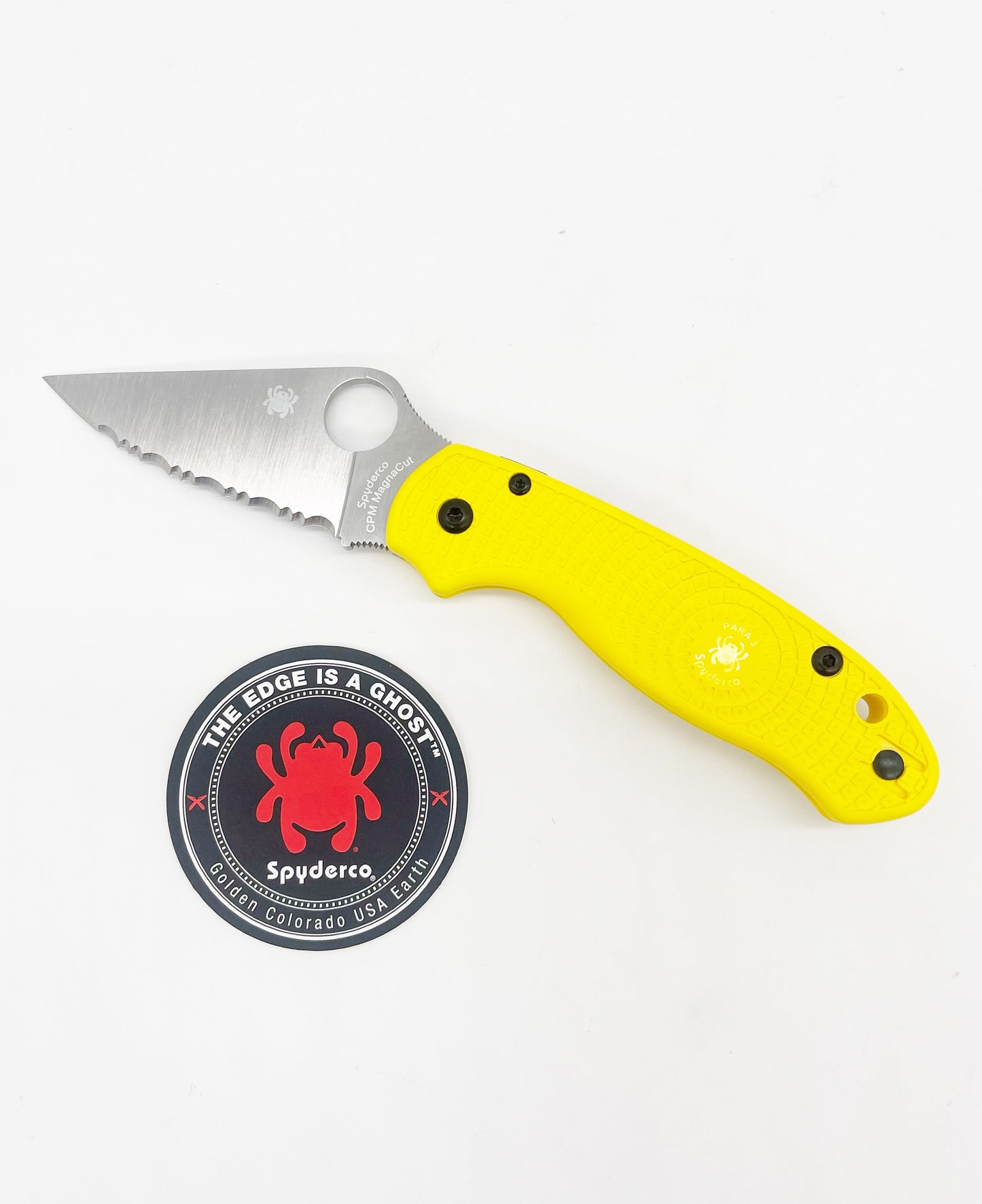 Spyderco Para 3 Lightweight Salt – 2.92" Satin CPM MagnaCut SpyderEdge, Yellow FRN Handles – C223SYL