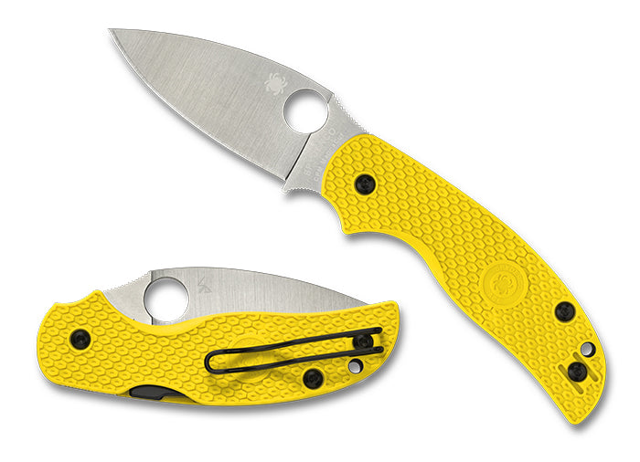 Spyderco Sage 5 Lightweight Salt – 3.0" Satin CPM-MagnaCut Spear Point Blade, Yellow FRN Handles – C123PYL