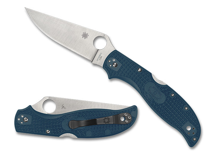 Spyderco Stretch 2 XL Lightweight C258FPK390 front view – 3.99″ satin K390 leaf-shaped plain edge folding knife