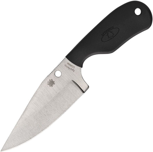 Spyderco Subway Bowie Fixed Blade â€“ 2.80" Satin LC200N Blade, Black FRN Handle â€“ FB48PBK