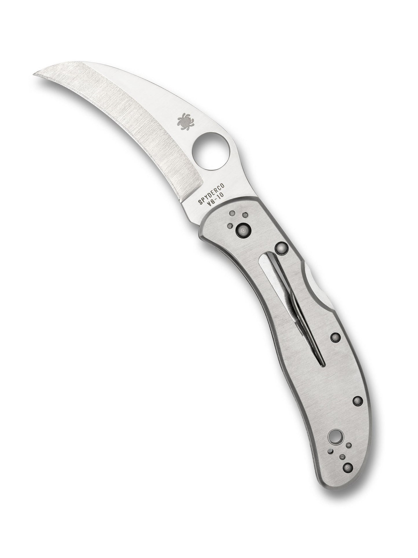 Spyderco Harpy C08P – 2.75" VG-10 Hawkbill Lockback Knife with Stainless Steel Handle