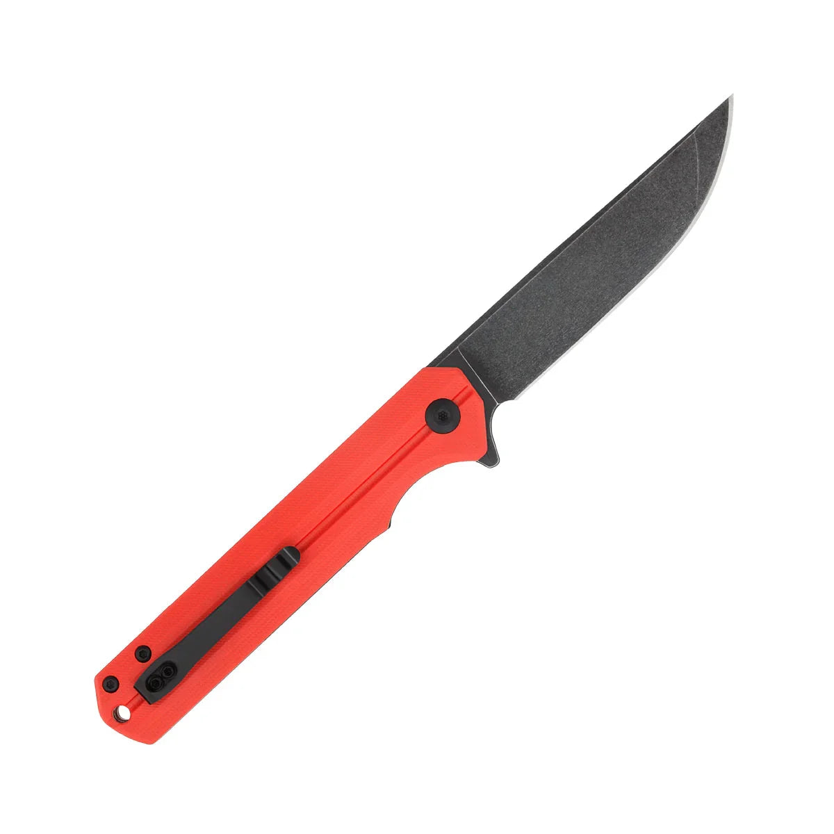 CobraTec Knives Streamline 3.5" D2 Black Stonewash Blade Red G-10 Handles CTREDG10SL
