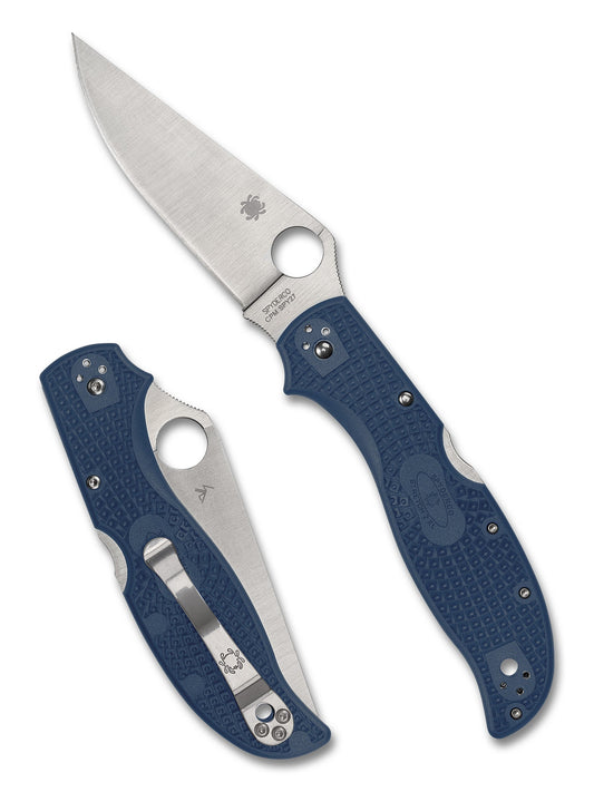 Spyderco Stretch 2 XL Lightweight â€“ 3.99" Satin CPM-SPY27 Blade, Cobalt Blue FRN Handle, Back Lock â€“ Model C258PCBL