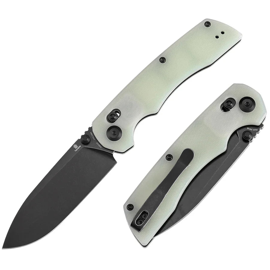Tenable Kryo T1001V4 – 3.58" Blackwash 14C28N Blade, Jade G10 Handle with Liner Lock