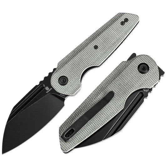Tenable Rafe L T1048A1 – 3.19" Black Stonewashed 14C28N Blade, Green Micarta Handle with Liner Lock