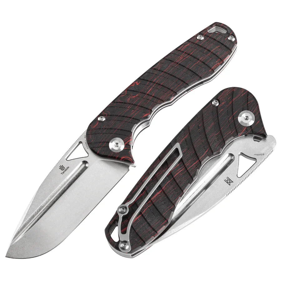 Tenable Bömbur T1054C1 front view – 3.53″ stonewashed D2 drop point folding knife