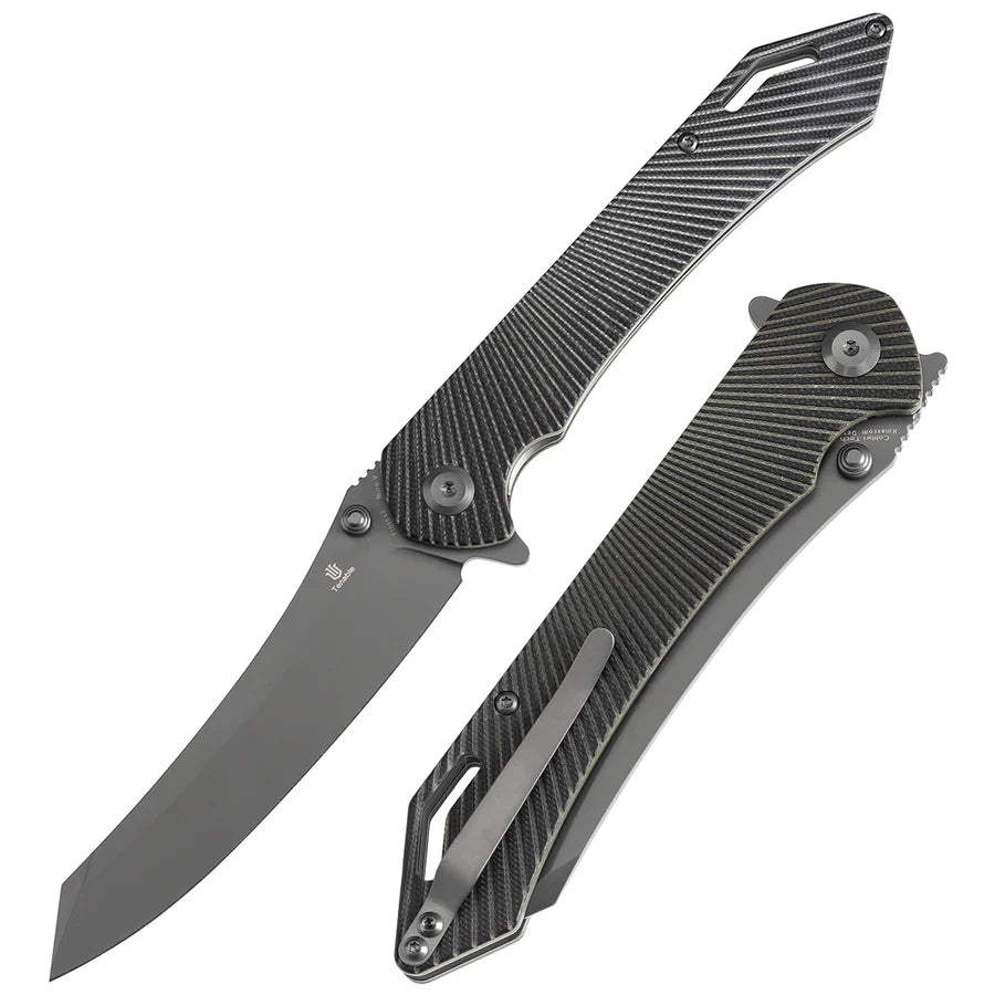 Tenable Colibri Tech T1060A2 – 4.34" Gray TiCN-Coated Nitro-V Blade, Black & Green G10 Handle