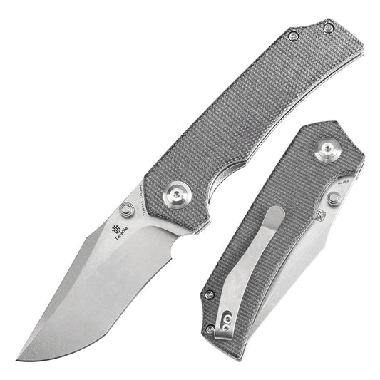 Tenable Fermi T1122A3 â€“ 3.11" Stonewashed 14C28N Blade, Black Micarta Handle with Liner Lock