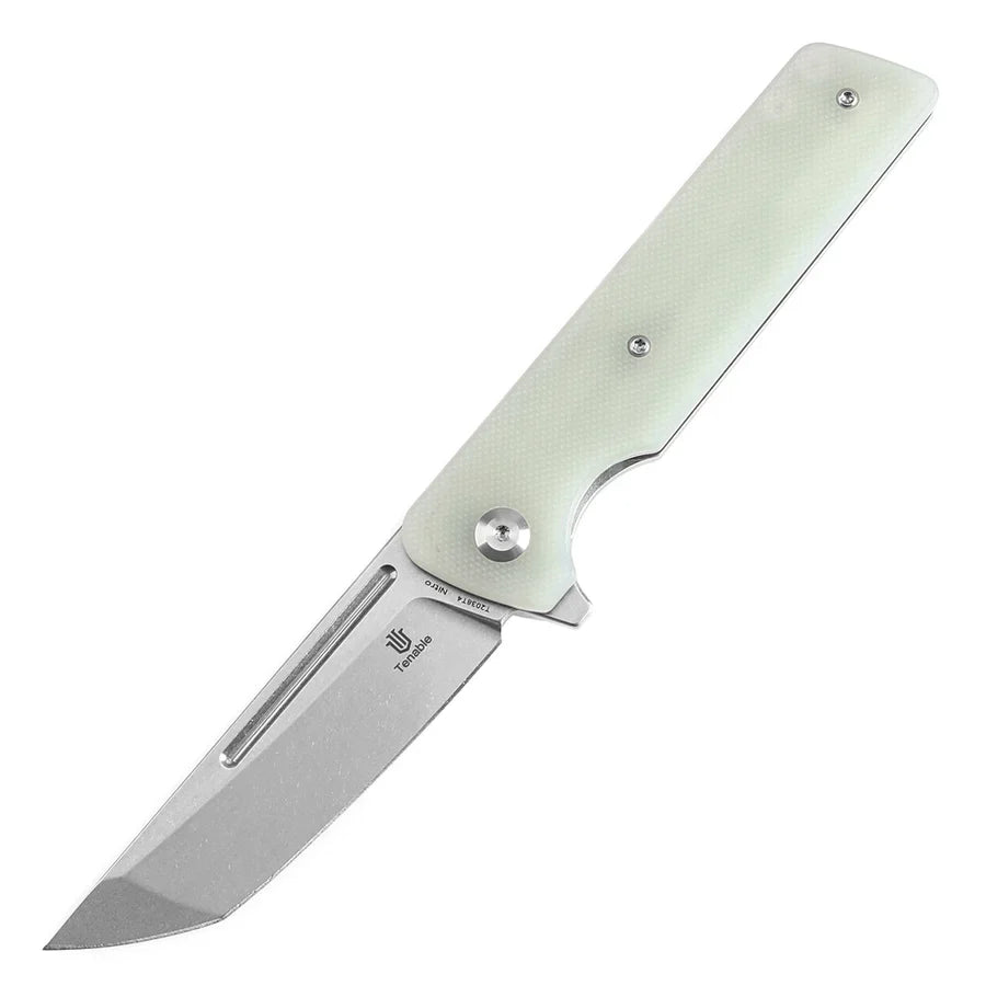Tenable Anomaly T2038T4 – 3.14" Stonewashed Nitro-V Tanto Blade, Jade G10 Handle with Liner Lock