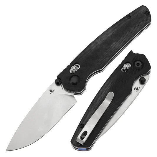 Tenable Raven T2109V4 â€“ 3.14" Stonewashed 14C28N Drop Point Blade, Black G10 Handle, Crossbar Lock â€“ Designed by Black Bird Blades