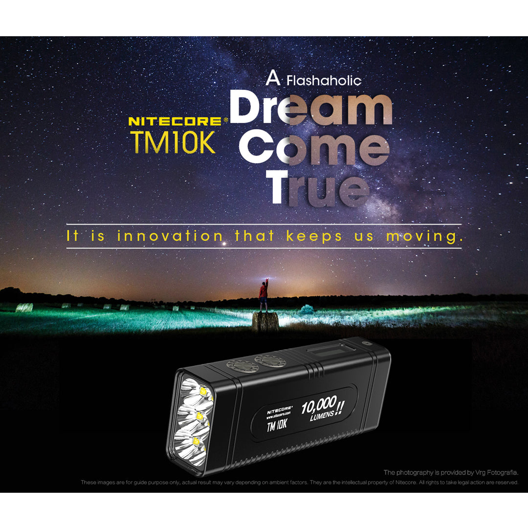 Nitecore TM10k 10,000 Lumen USB-C Rechargeable Flashlight 6 ÃƒÆ’Ã†â€™ÃƒÂ¢Ã¢â€šÂ¬Ã¢â‚¬Â CREE XHP35 HD LED - 1 x 21700 Battery