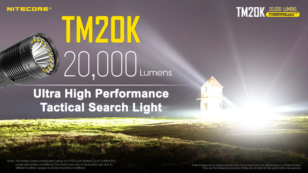 Nitecore TM20K 20000 Lumen Handheld USB-C Rechargeable Flashlight 19 x CREE XP-L2 LEDs