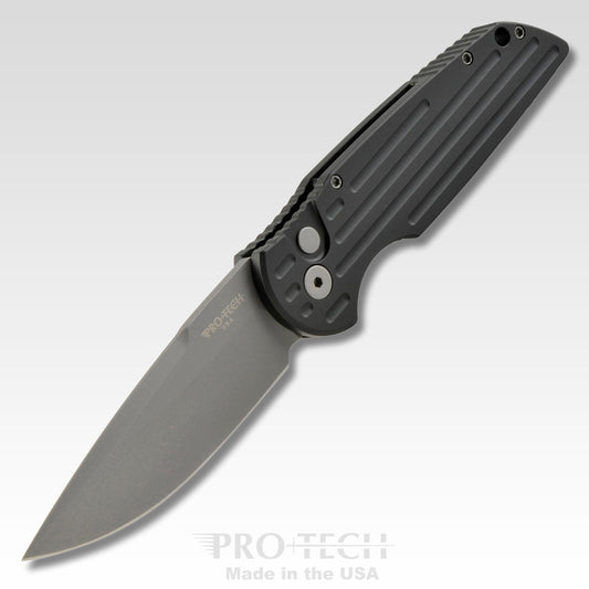 Pro-Tech TR-3 Tactical Response 3 Black Handle w/ Grooves 3.5in Clip Point Blade