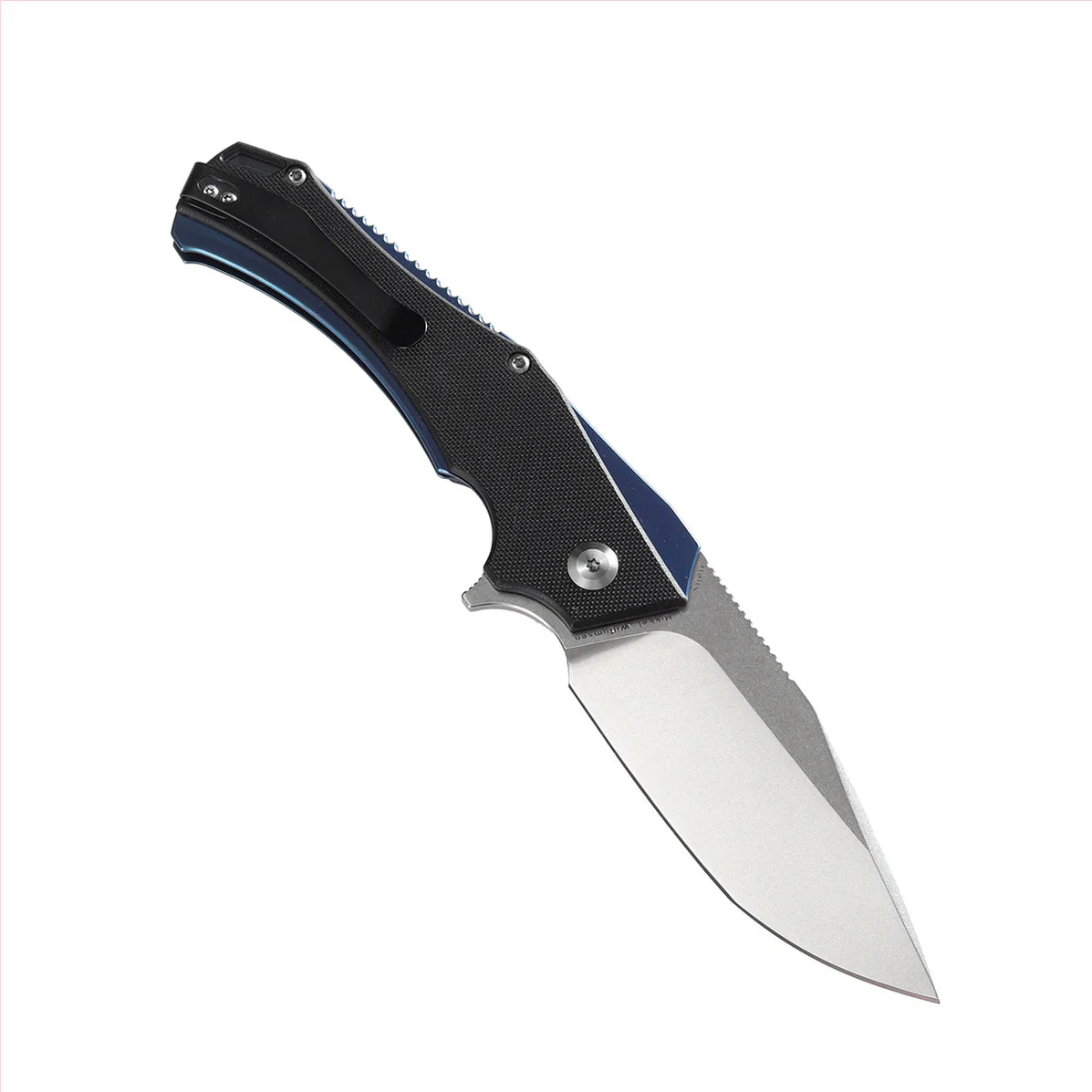 Kansept Hellx T1008A1 – Stonewashed D2 Blade, Black G10 Handle, Tactical Utility Pocket Knife