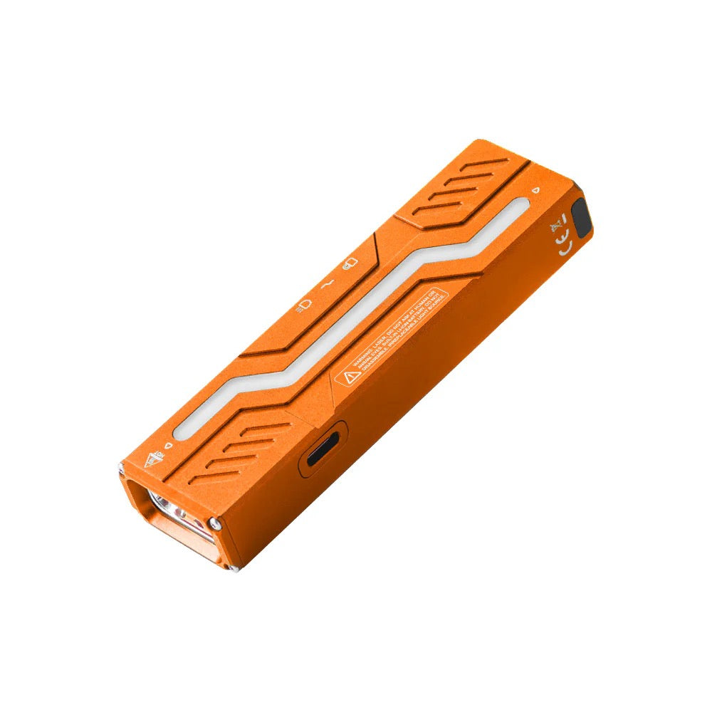 Lumintop MoonBox 3.0 Orange EDC Flashlight â€“ 1200 Lumens, RGB & UV, Dual Lasers, USBâ€‘C Rechargeable