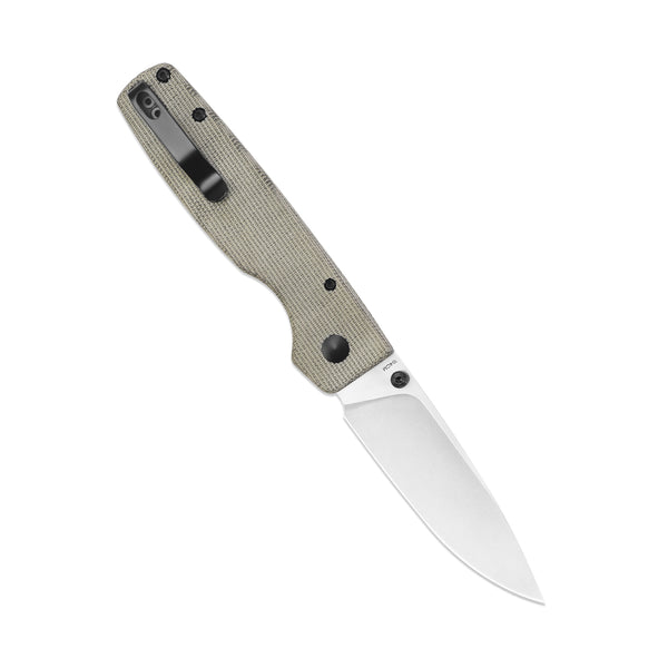 Kizer Original (XL) Button Lock Green Micarta V4605C1 (3.25" Satin)