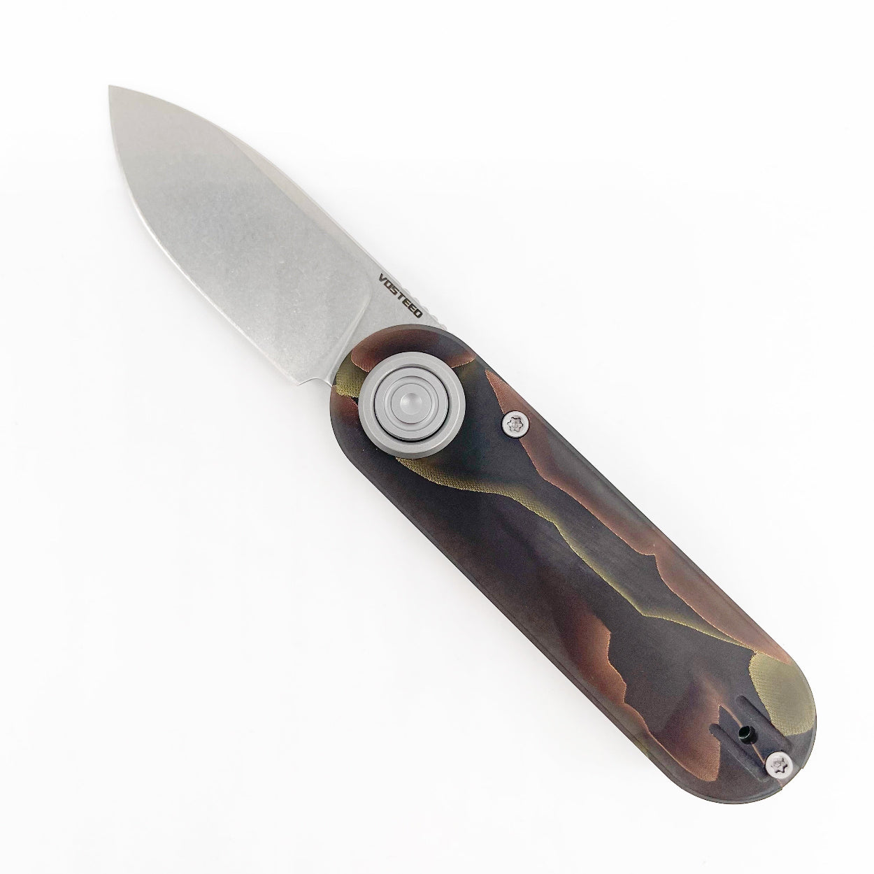 Vosteed Corgi V Vanchor Lock 2.36" 14C28N Stonewashed Blade Raffir Noble Handles