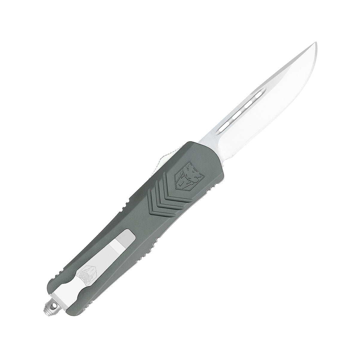 CobraTec FS-X Medium Gray OTF Knife - D2 Steel 3in Drop Point Blade
