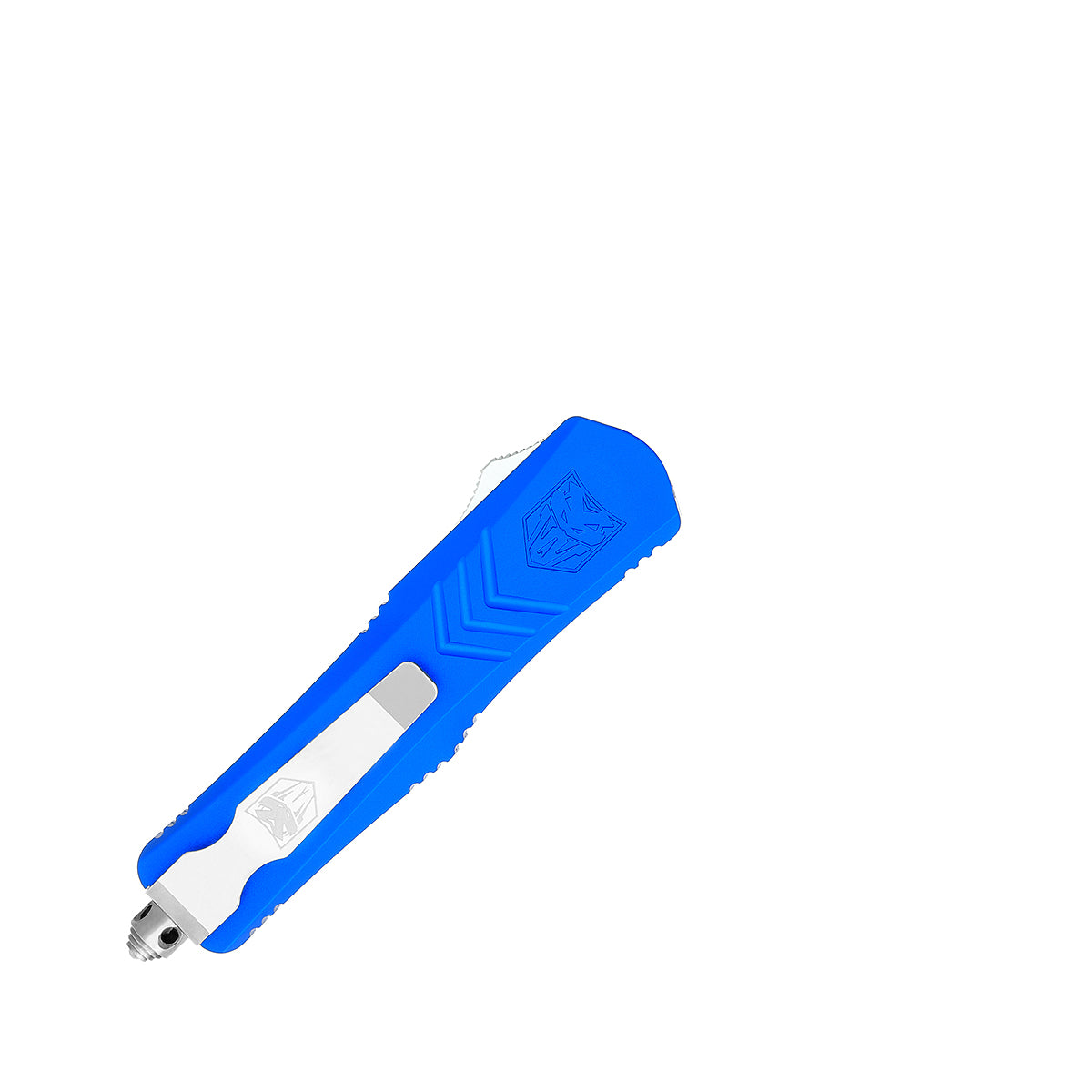 CobraTec FS-X Small Blue OTF Knife - D2 Steel 2.5in Drop Point Serrated Blade