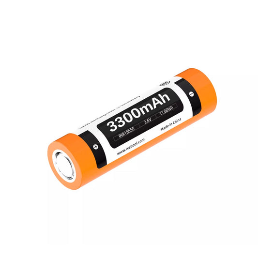Weltool INR18-33 (INR18-33) 18650 flat-top rechargeable battery, front view