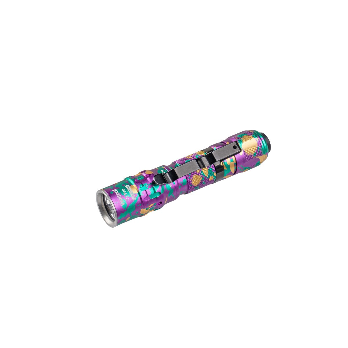 Weltool T1 Pro V2 Colorful USB-C rechargeable EDC flashlight, front view