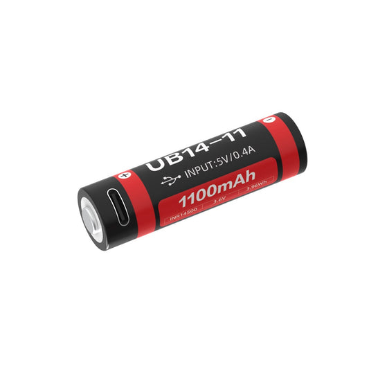 Weltool UB14-11 14500 USB-C rechargeable lithium-ion battery front view