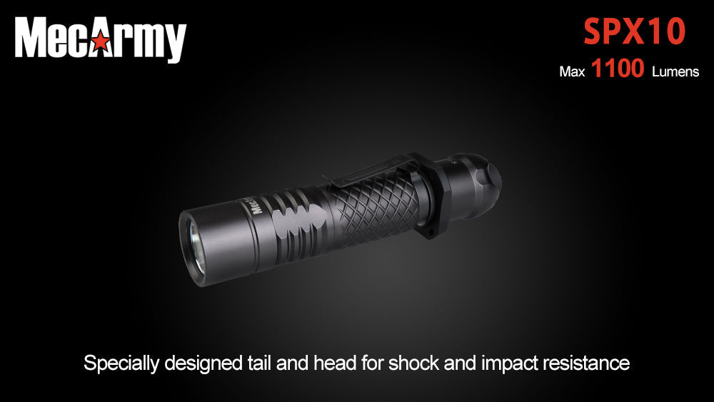 MecArmy SPX10 1100 Lumen CREE XM-L2 U3 LED Flashlight