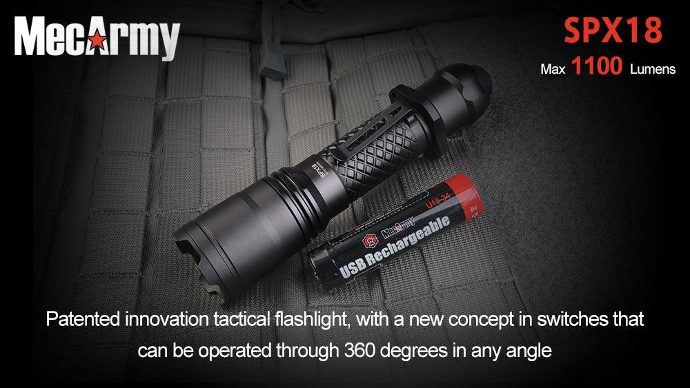 MecArmy SPX18 1100 Lumen CREE XM-L2 U3 LED Flashlight