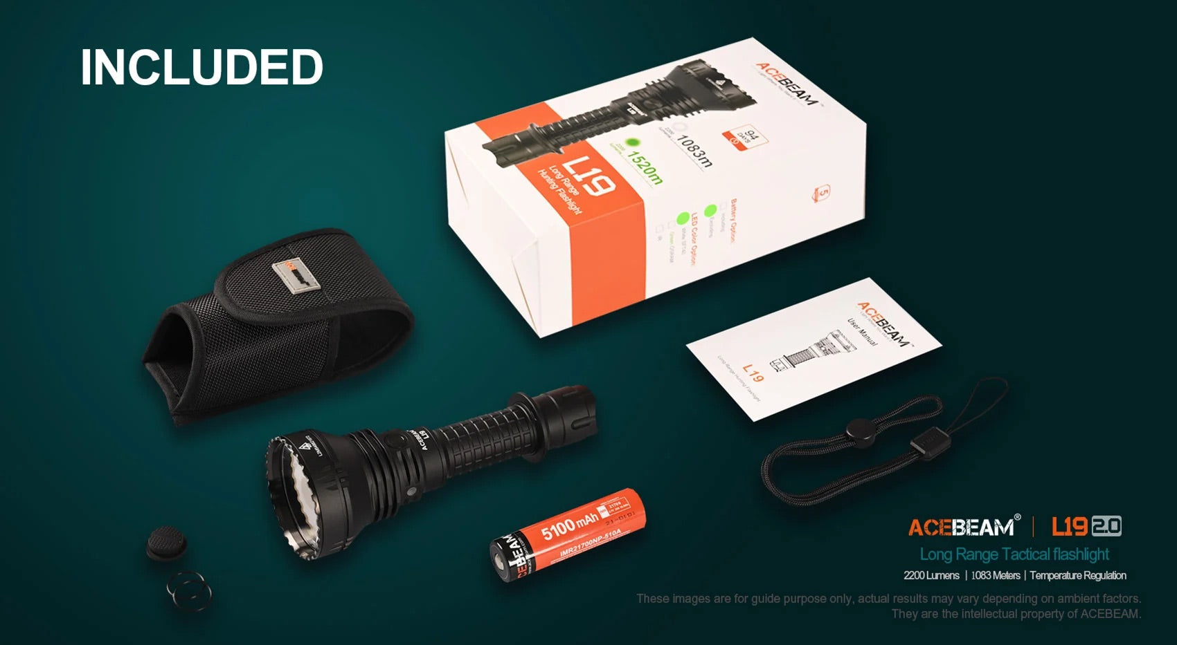 Acebeam L19 2.0 – 1520m long-throw IP68 waterproof tactical flashlight