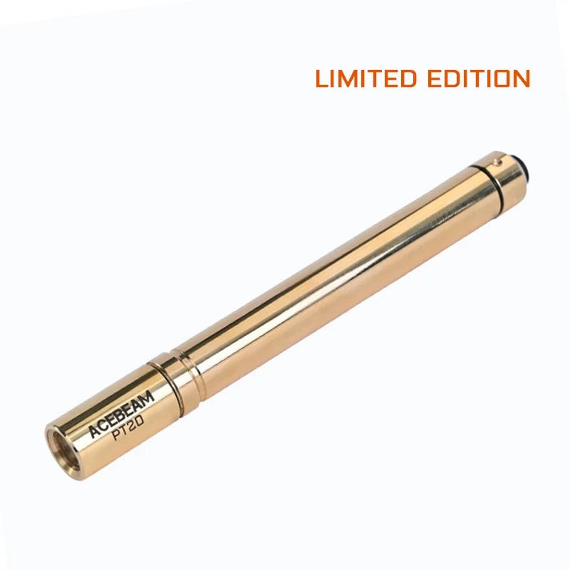 Acebeam PT20 Brass front view – 500 lumen EDC penlight
